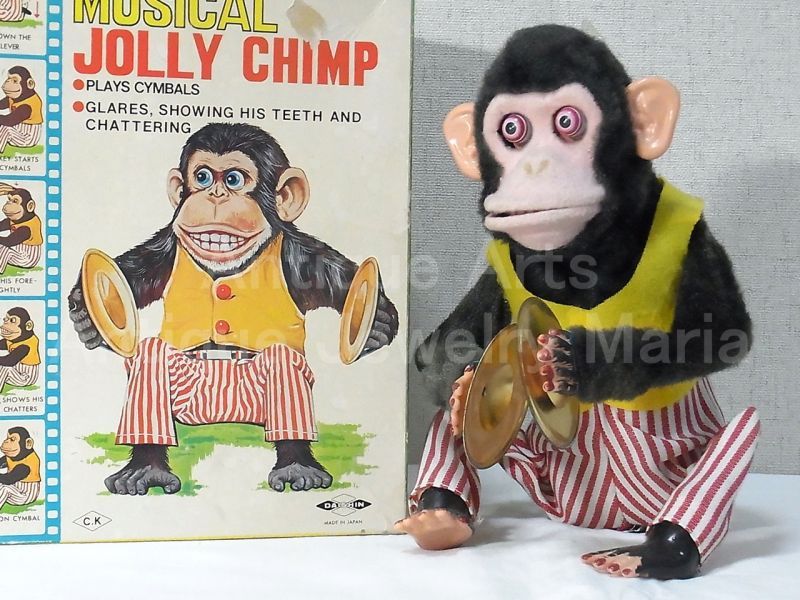 新価格 バーゲン 動画有り お猿のシンバル Musical Jolly Chimp トイストーリー３見張り猿シンバルチンパンジー １９６０年代 C K社 日本製 箱付き Toyspapa