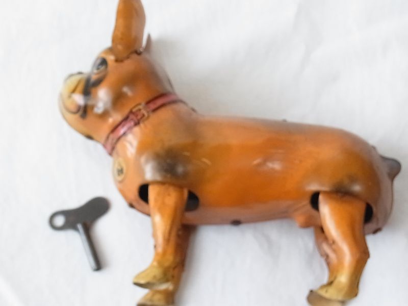 画像: 【極希少品】ブリキのボクサー犬 1940年代製 可動品（U.S ZONE・ドイツ）【動画有り】