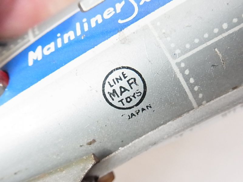 画像: UNITED　AIRLINE　プロペラ４発　旅客機 LINE MAR TOYS 1950年代　日本製【動画有り】【難有り・処分品】【バーゲン】