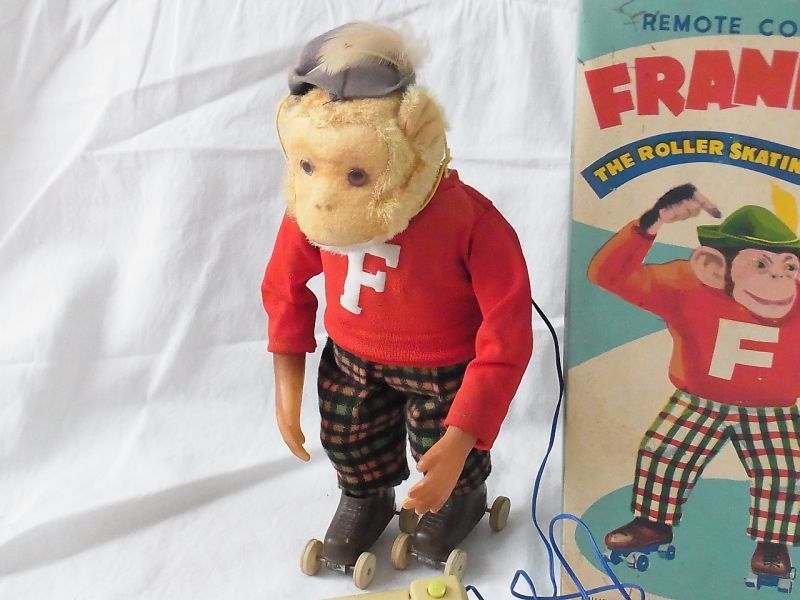 画像: 【バーゲン】【動画有り】【可動品】FRANKIE リモコンでローラースケートをするチンパンジー１９５０年代　アルプス社 日本製(箱付き)