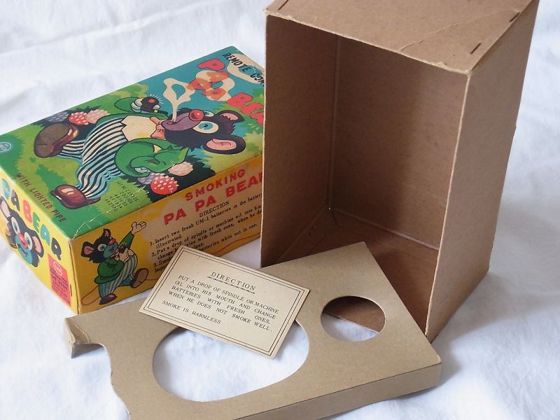 画像: 【動画有り】リモコン スモーキング パパベアー 1950年代 マルサン 日本製【箱付き】 
