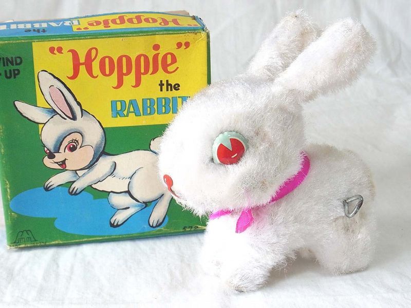 バーゲン 動画有り ぴょんぴょん跳ねる ウサギ １９６０年代 富士プレス工業 日本製 Toyspapa