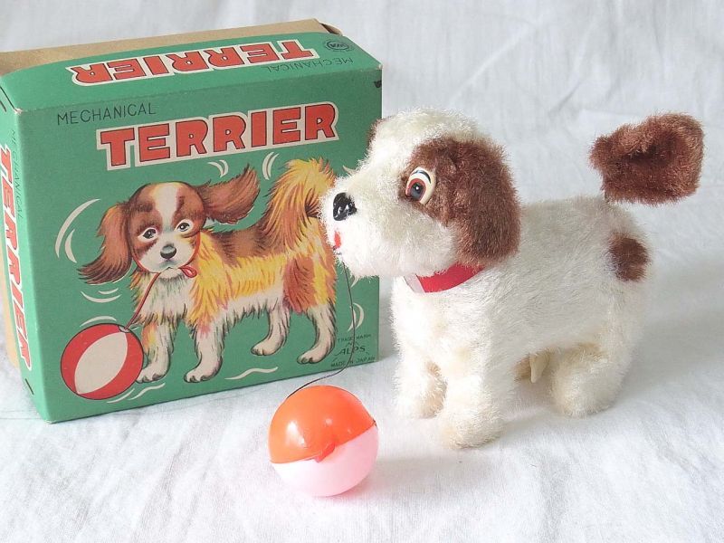 画像1: 【バーゲン】【動画有り】ゼンマイ仕掛けのテリア犬 １９６０年代 アルプス 日本製 
